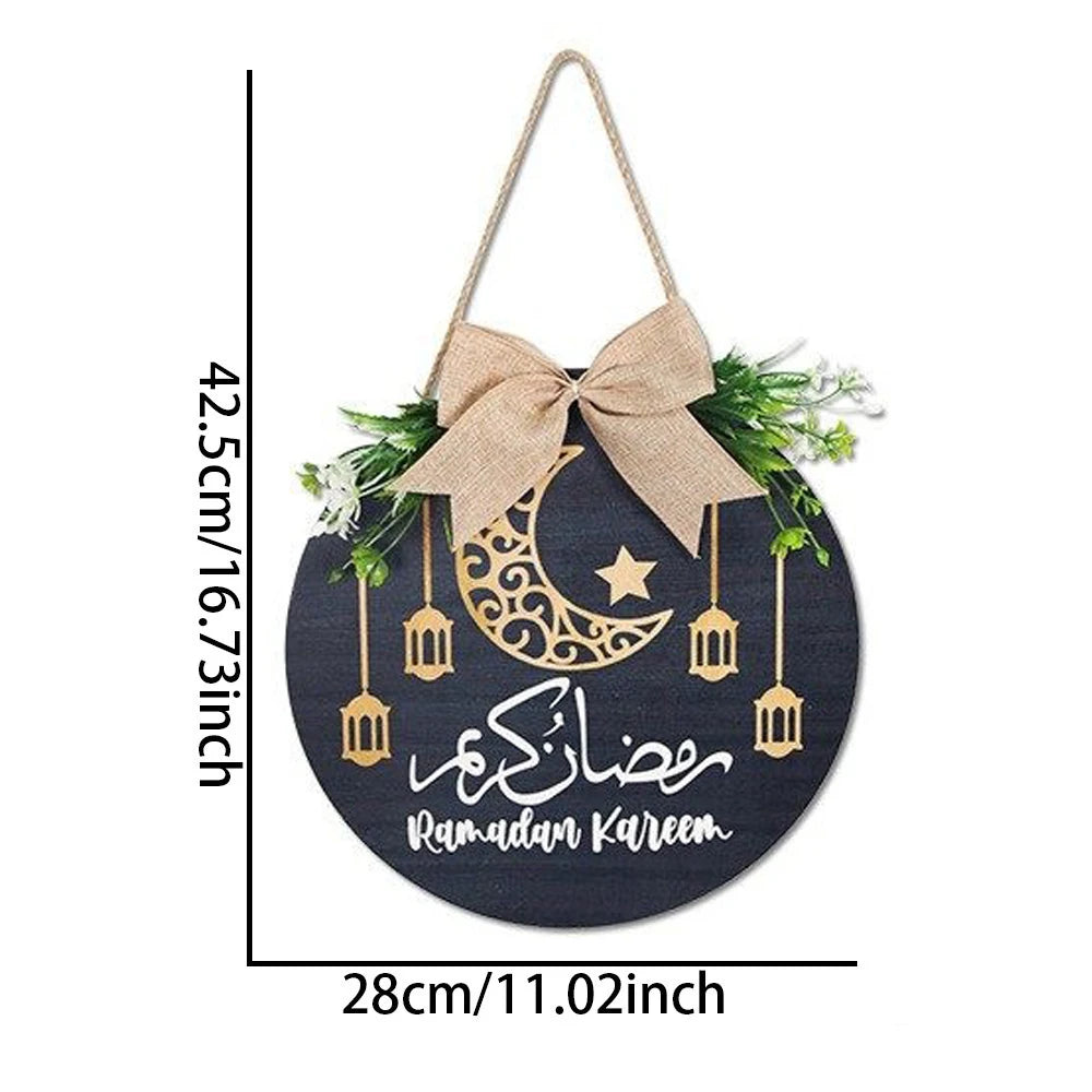 Ramadan Kareem Wreath Wood Sign