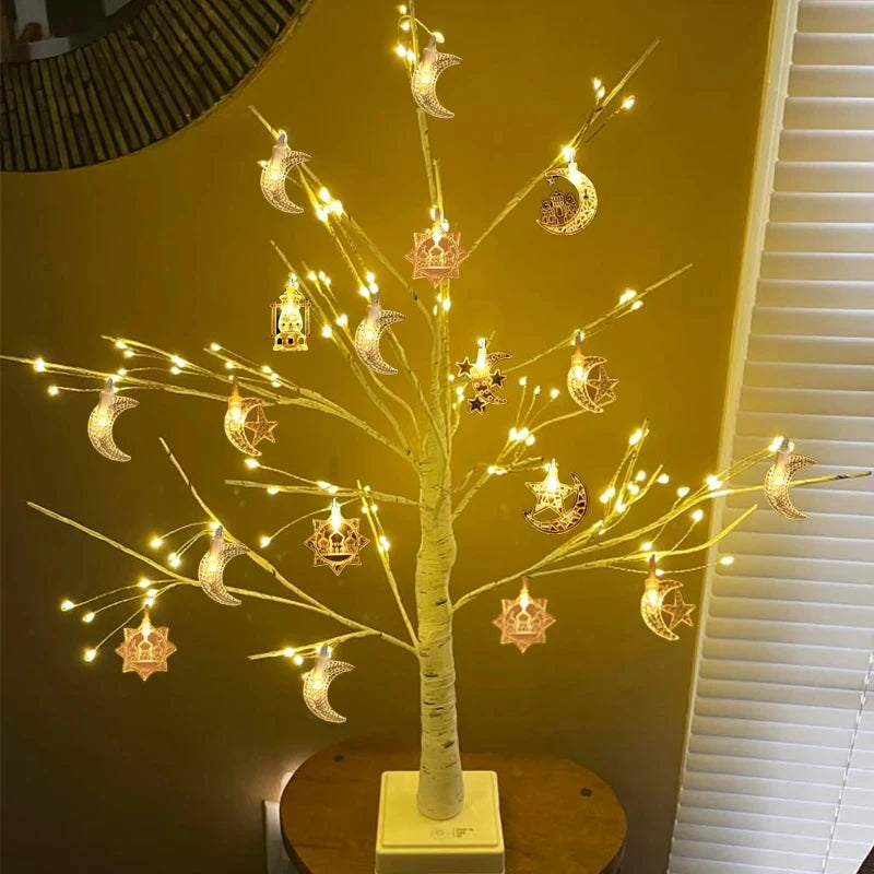 Lighted Birch Trees Star