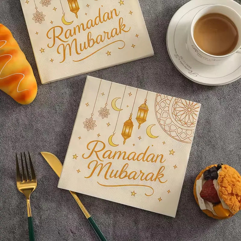 Serviettes de table Ramadan Lanterne de Lune