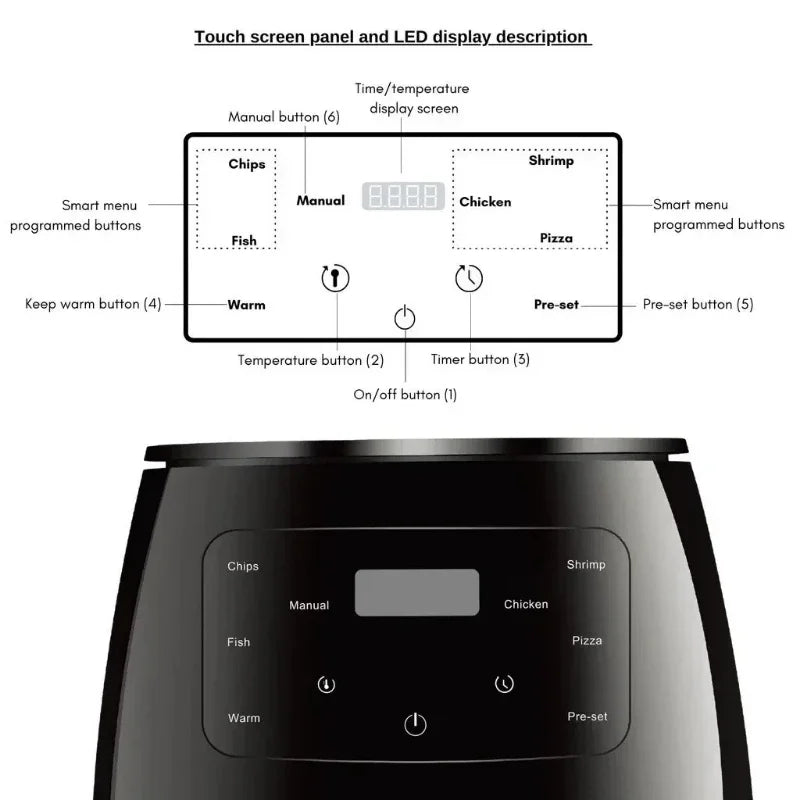 6L Air Fryer Multi-functional Intelligent Touch