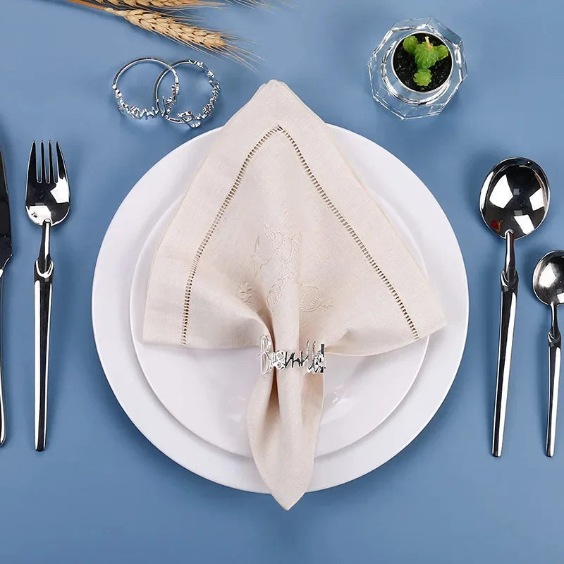 قطعتان من حلقات منديل مكتوب عليها "بسم الله" باللغتين العربية والإنجليزية، رمضان مبارك، عيد الأضحى، كريم، زينة إفطار إسلامية، هدية لبيت جديد