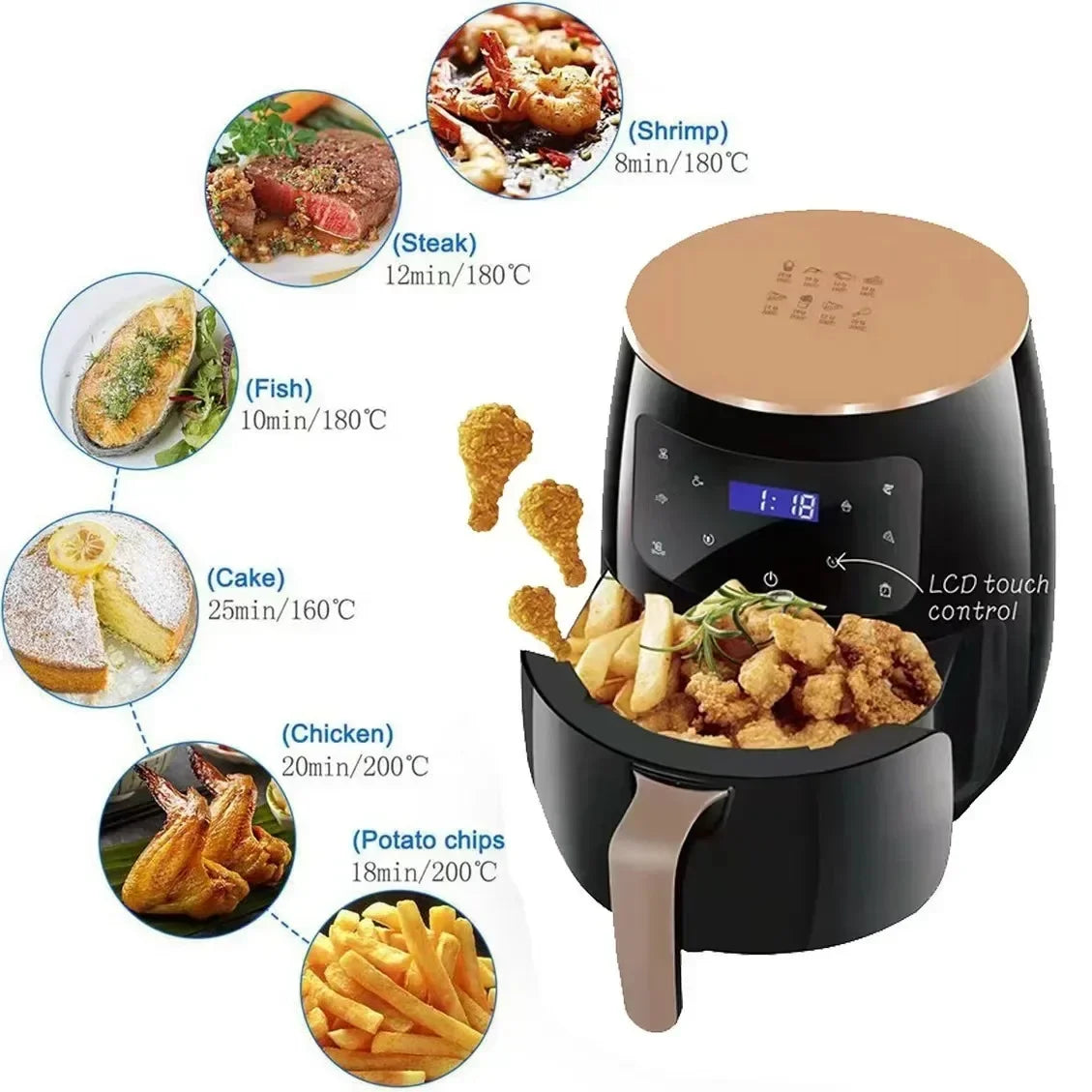 6L Air Fryer Multi-functional Intelligent Touch