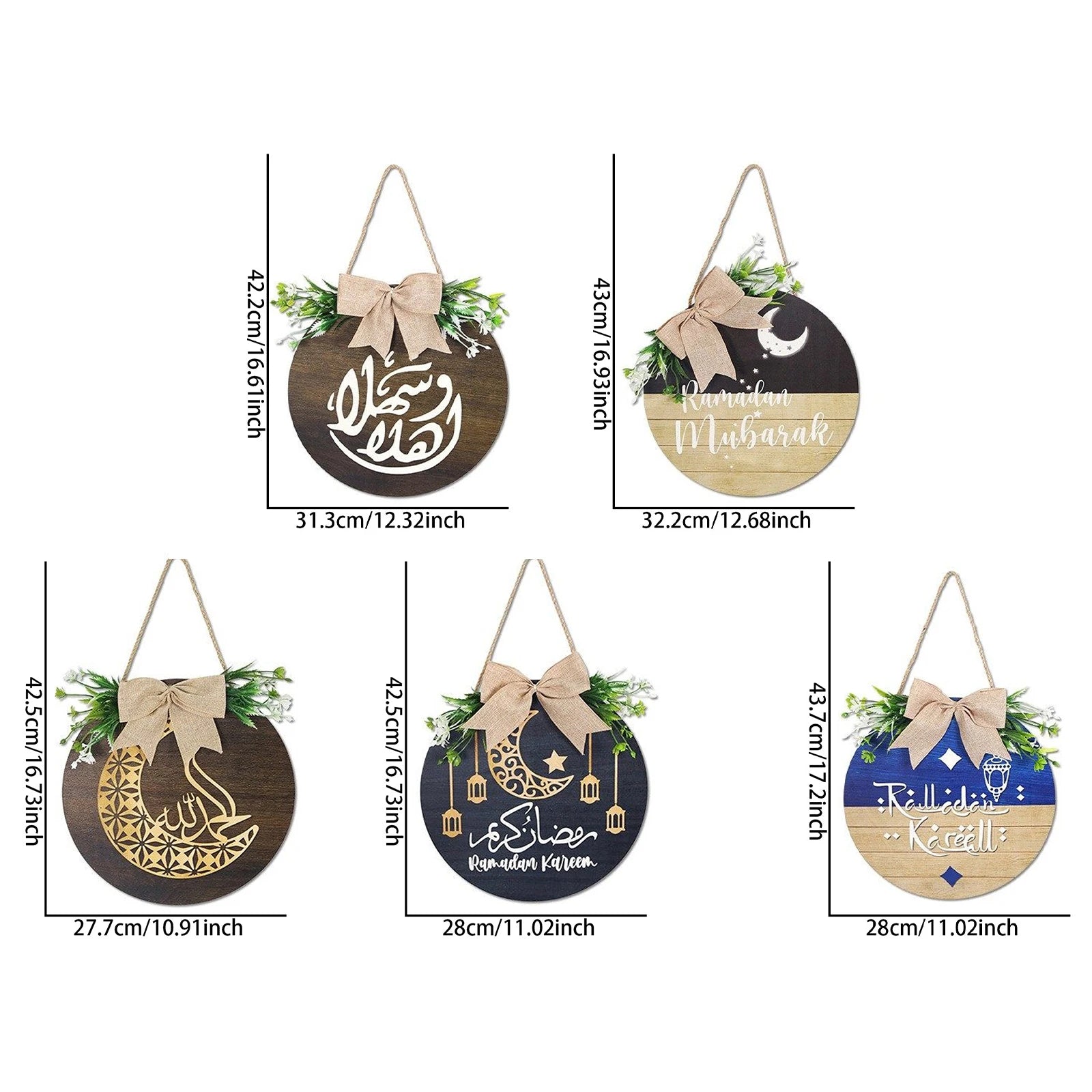 Ramadan Kareem Wreath Wood Sign