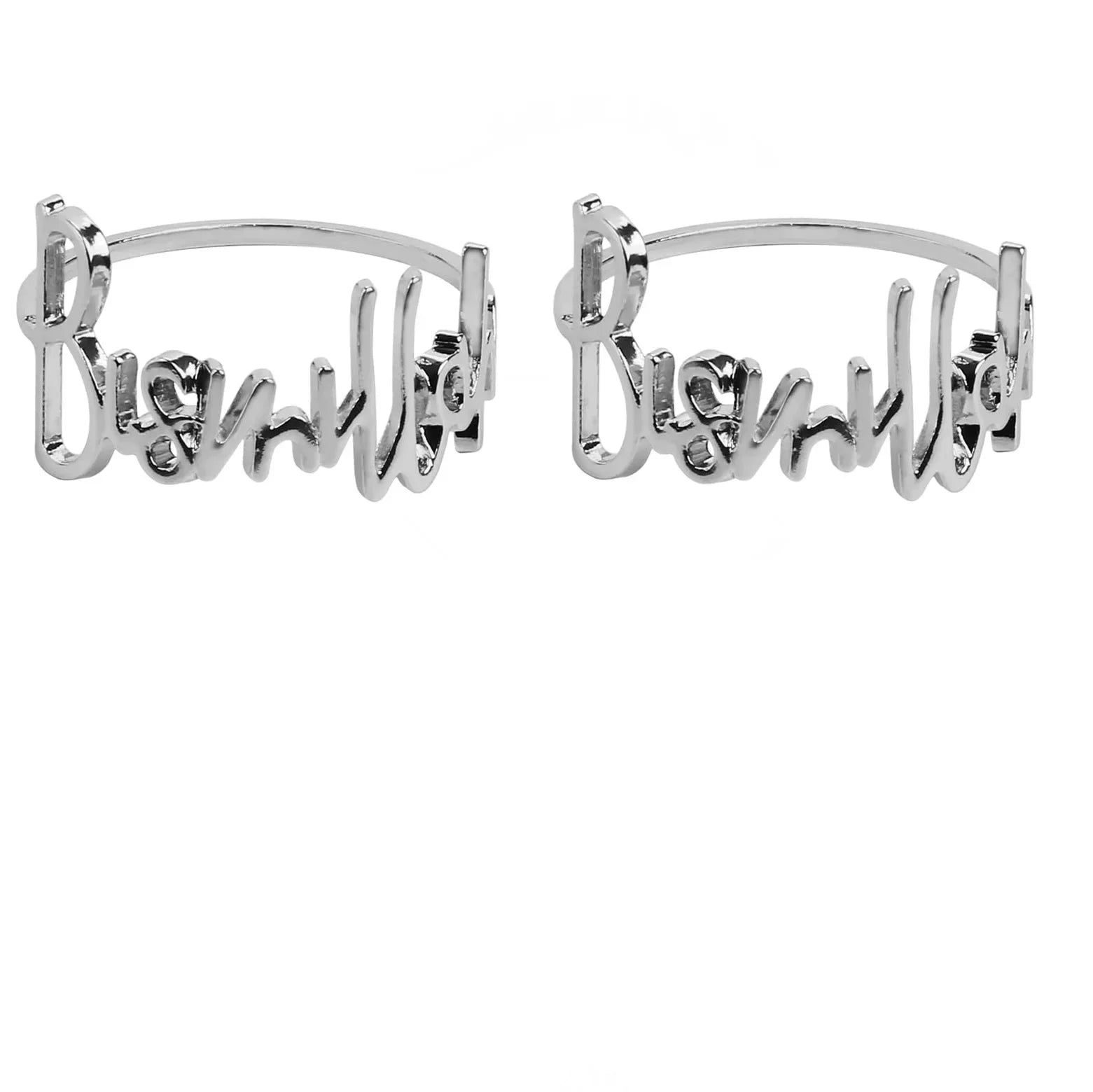 2pcs Arabic English Bismillah Napkin Rings Ramadan Mubarak Eid Al Adha Muslim Kareem Islamic Iftar decoration Housewarming gift