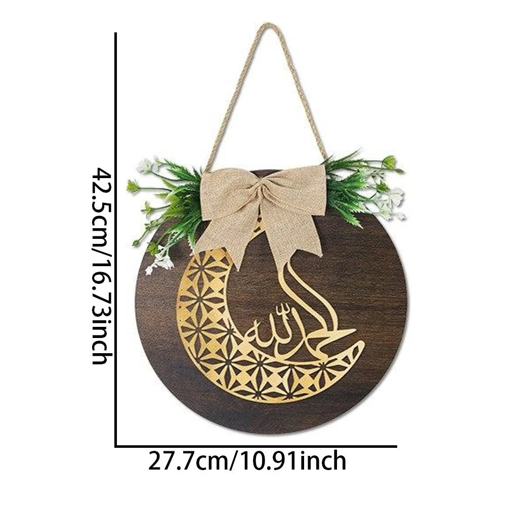 Ramadan Kareem Wreath Wood Sign