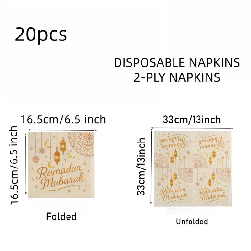Serviettes de table Ramadan Lanterne de Lune