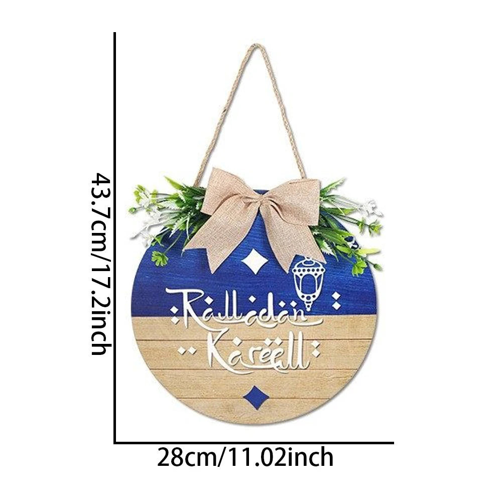 Ramadan Kareem Wreath Wood Sign