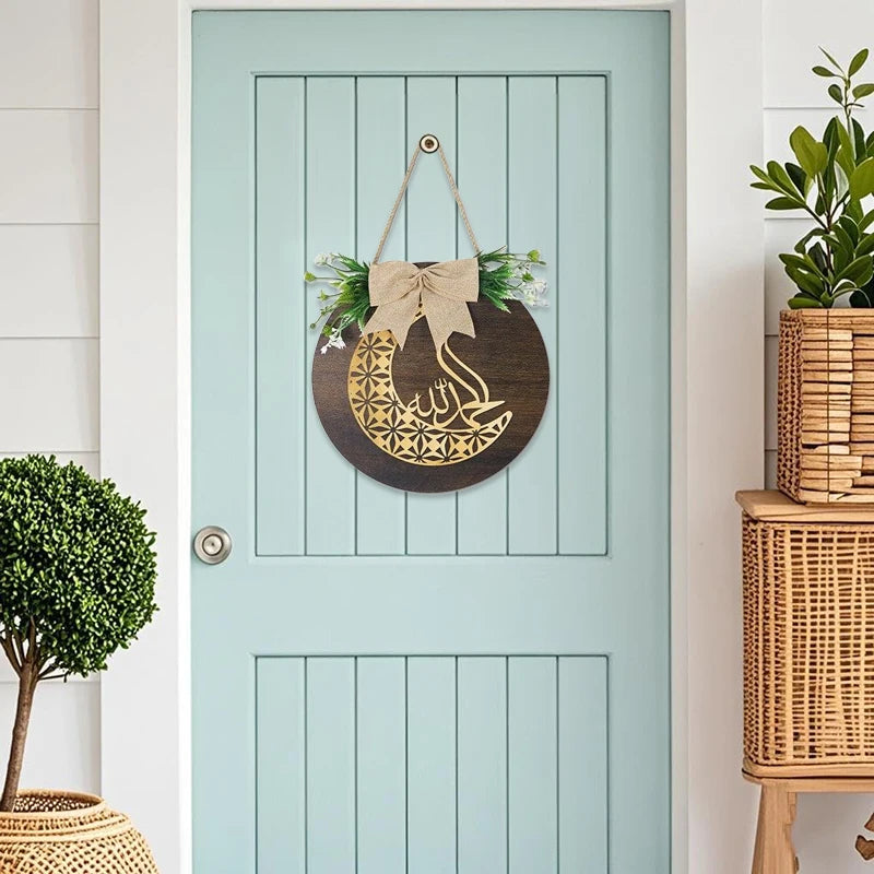 Ramadan Kareem Wreath Wood Sign